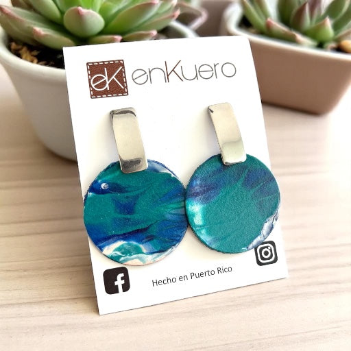 HAND PAINTED ROUND EARRINGS