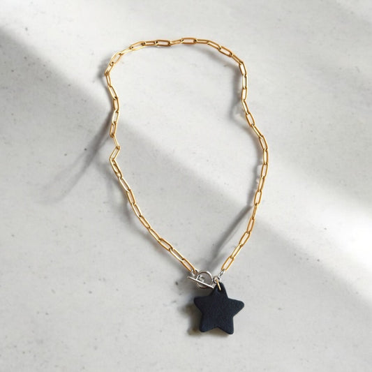LEATHER STAR NECKLACE