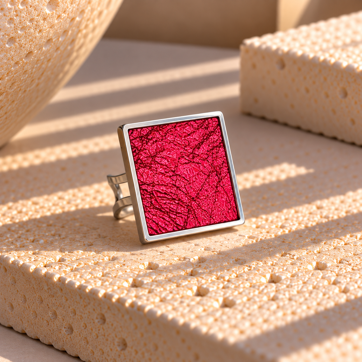 SQUARE LEATHER RING