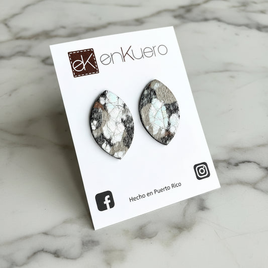 HAIR-ON LEATHER EARRINGS