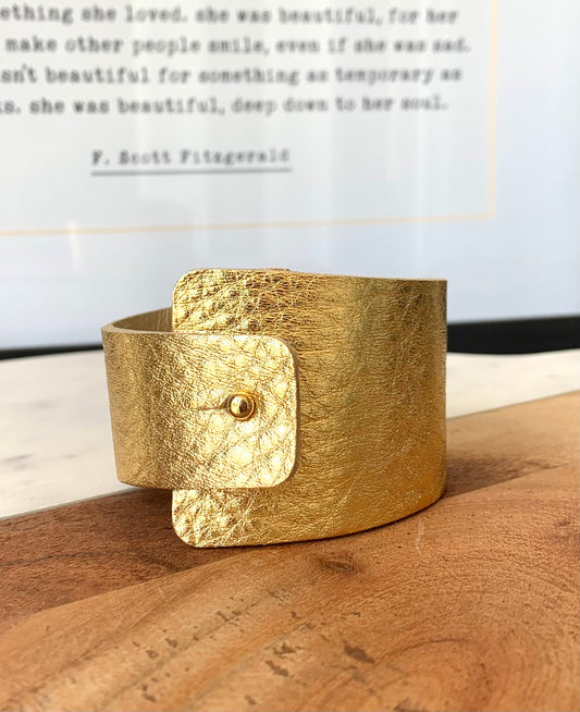 GOLD CUFF BRACELET 6.5” -7”