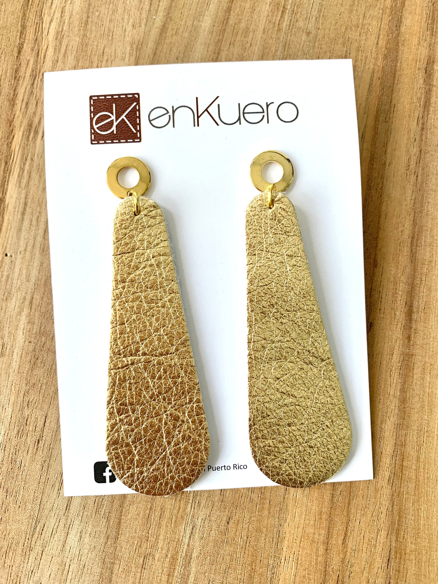 GOLD LEATHER EARRINGS