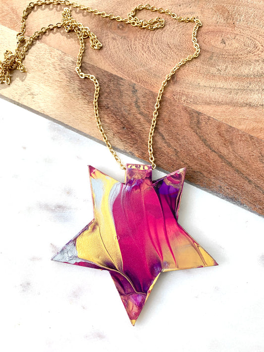 HAND PAINTED STAR NECKLACE