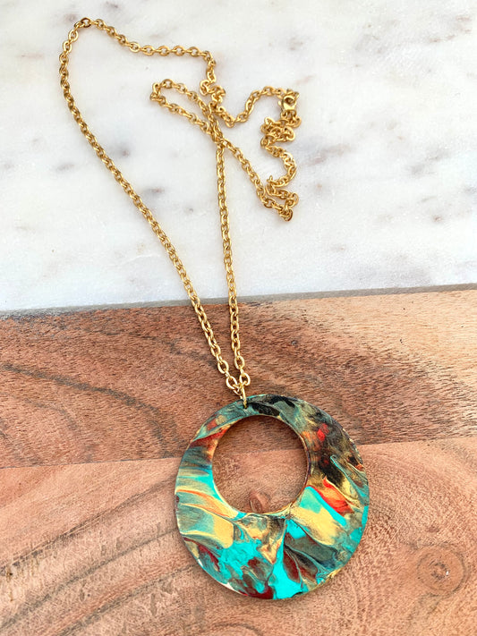 HAND PAINTED  NECKLACE