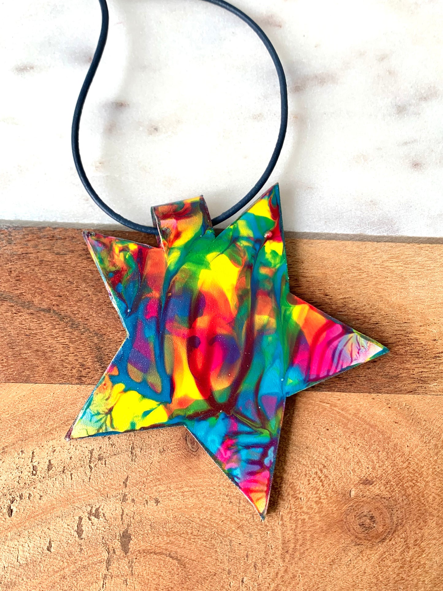 HAND PAINTED STAR NECKLACE